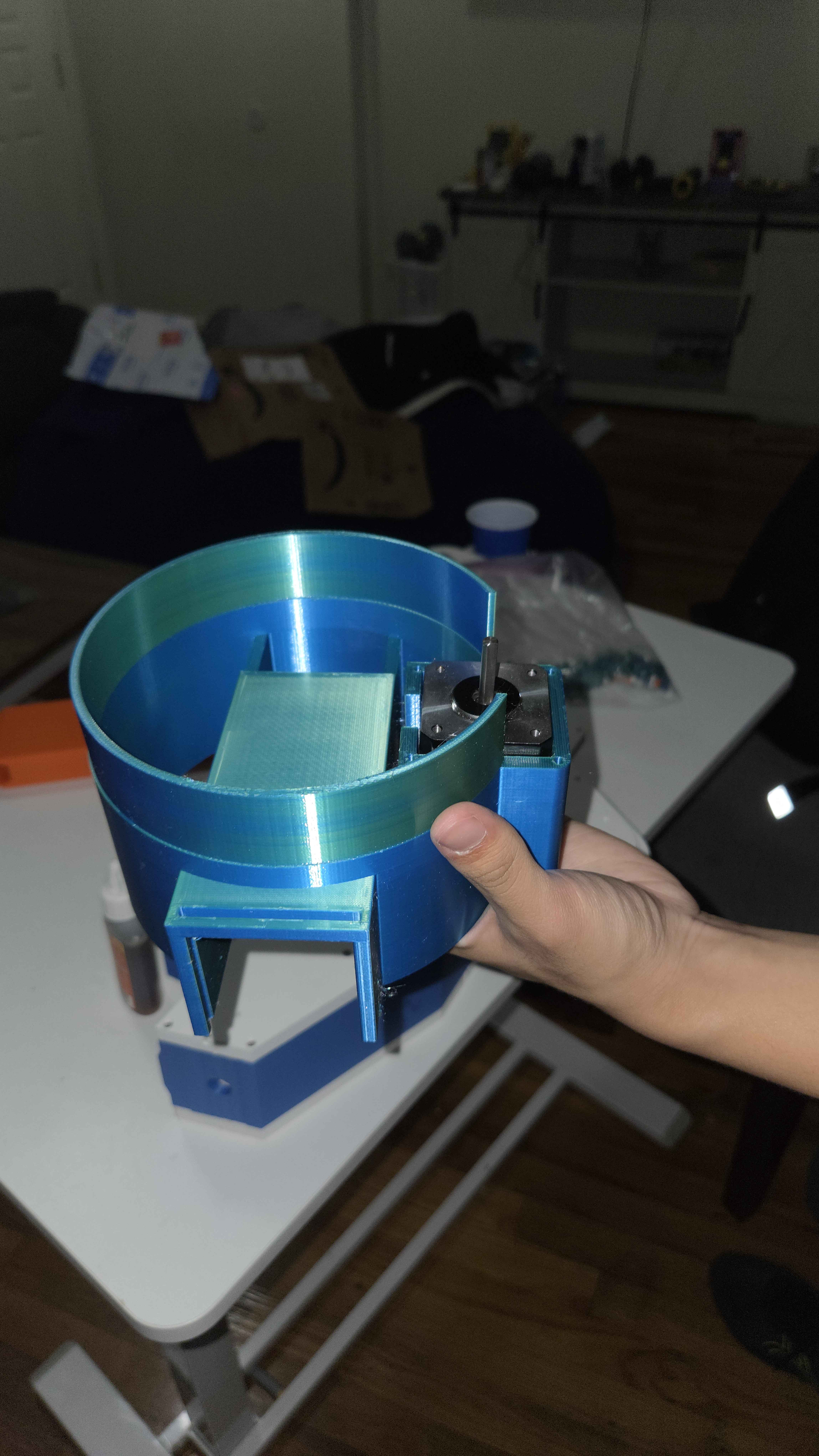 The 3D-printed turret base